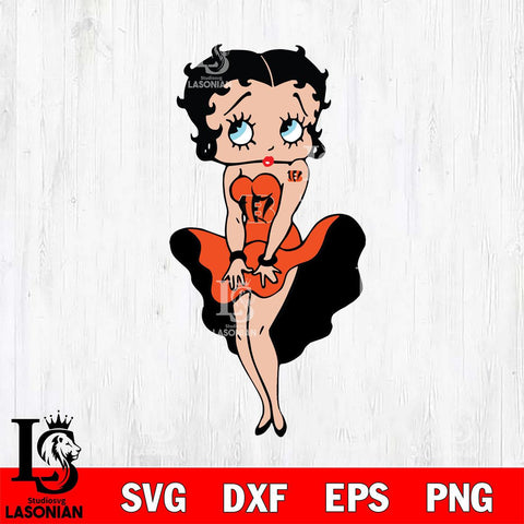 Cincinnati Bengals Betty Boop Sexy Cheering Svg Eps Dxf Png File, Digital Download, Instant Download