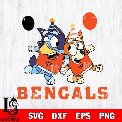 Cincinnati Bengals Bluey & Bingo 2 Svg Eps Dxf Png File, NFL svg, Digital Download, Instant Download