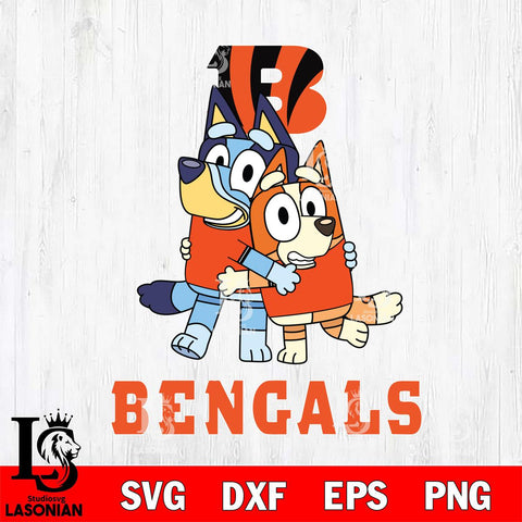 Cincinnati Bengals Bluey & Bingo 3 Svg Eps Dxf Png File, NFL svg, Digital Download, Instant Download