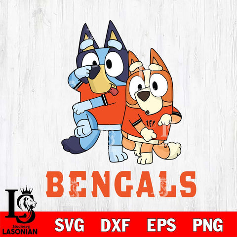 Cincinnati Bengals Bluey & Bingo Svg Eps Dxf Png File, NFL svg, Digital Download, Instant Download