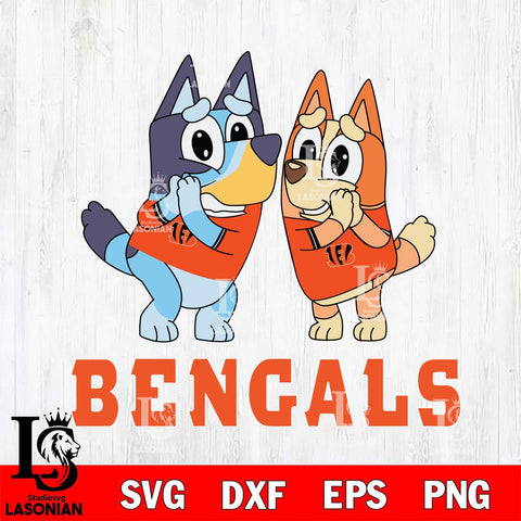 Cincinnati Bengals Bluey & Bingo 5 Svg Eps Dxf Png File, NFL svg, Digital Download, Instant Download