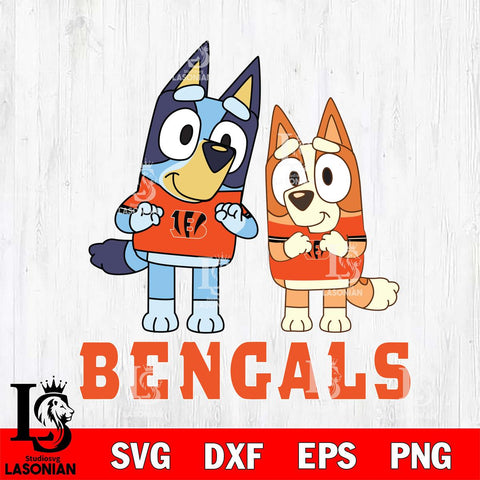 Cincinnati Bengals Bluey & Bingo 6 Svg Eps Dxf Png File, NFL svg, Digital Download, Instant Download