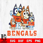 Cincinnati Bengals Bluey & Bingo 7 Svg Eps Dxf Png File, NFL svg, Digital Download, Instant Download