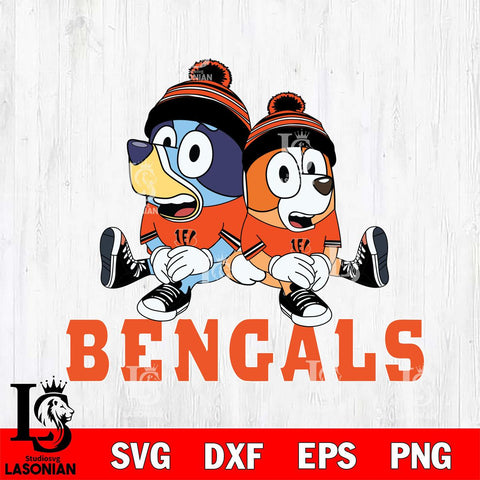 Cincinnati Bengals Bluey & Bingo 8 Svg Eps Dxf Png File, NFL svg, Digital Download, Instant Download