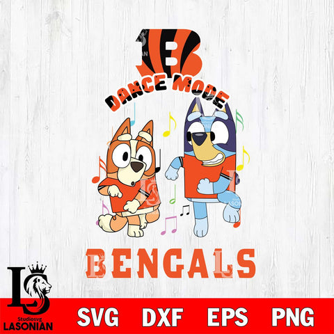 Cincinnati Bengals Bluey Bingo Dance Mode Svg Eps Dxf Png File, NFL svg, Digital Download, Instant Download