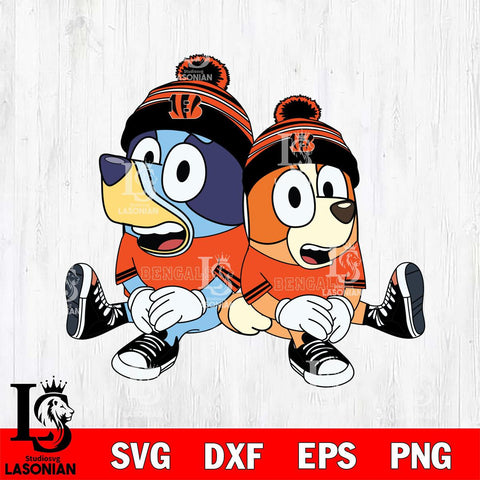 Cincinnati Bengals Bluey & Bingo Football Svg Eps Dxf Png File, NFL svg, Digital Download, Instant Download