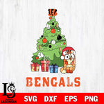 Cincinnati Bengals Bluey Chilli Christmas Tree Svg Eps Dxf Png File, Digital Download