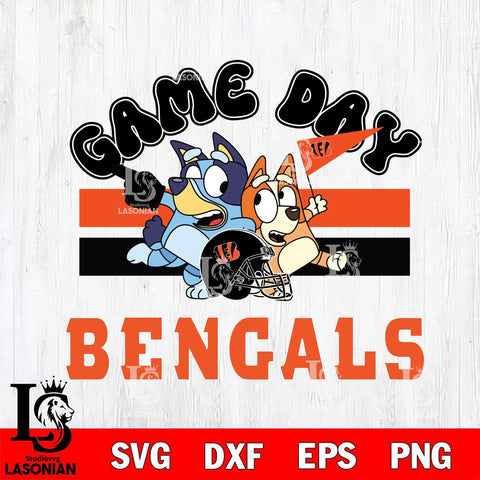 Cincinnati Bengals Bluey Chilli  Game day NFL Svg Eps Dxf Png File, Digital Download, Instant Download