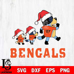 Cincinnati Bengals Bluey Family Christmas Svg Eps Dxf Png File, Digital Download