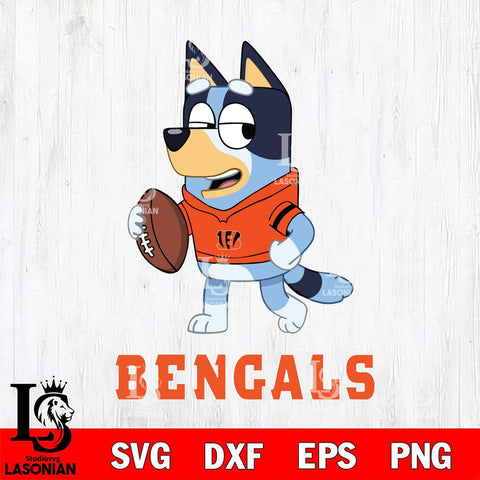 Cincinnati Bengals Bluey Football Sport Svg Eps Dxf Png File, Digital Download ,Instant Download, Cricut File