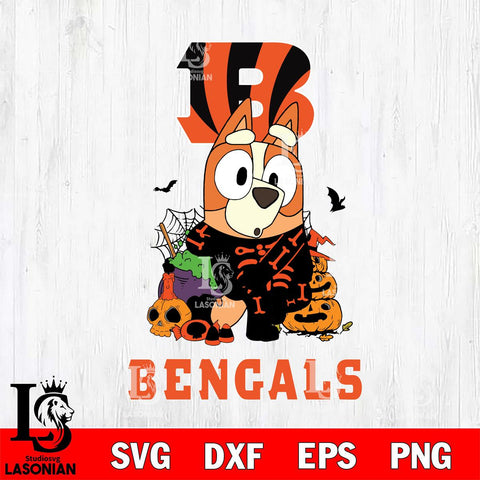 Cincinnati Bengals Bluey Halloween NFL Svg Eps Dxf Png File, Digital Download, Instant Download