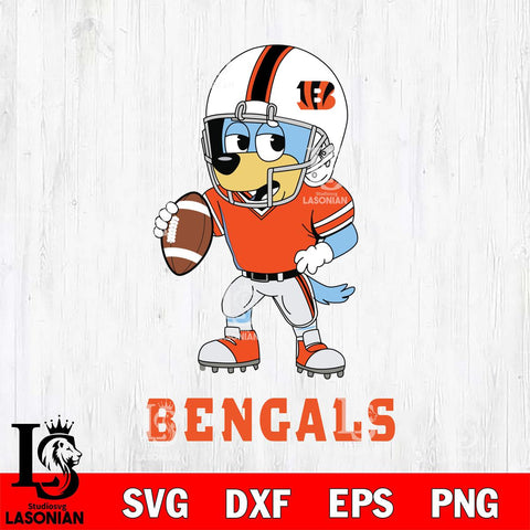 Cincinnati Bengals Bluey rugby Svg Eps Dxf Png File, Digital Download ,Instant Download, Cricut File