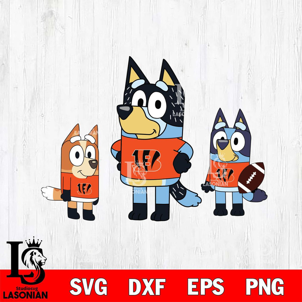 Cincinnati Bengals Bluey svg , Bluey family NFL – lasoniansvg