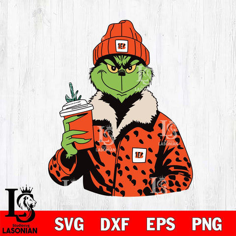 Cincinnati Bengals Boujee Grinch 12 Svg Eps Dxf Png File, Digital Download, Instant Download