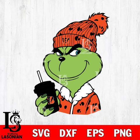 Cincinnati Bengals Boujee Grinch 3 Svg Eps Dxf Png File, Digital Download, Instant Download