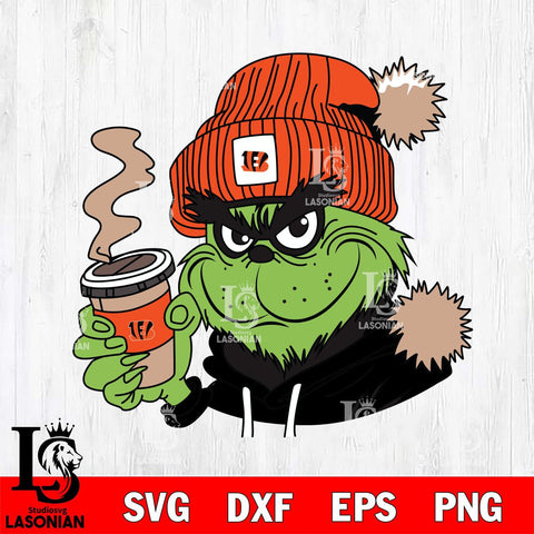 Cincinnati Bengals Boujee Grinch 4 Svg Eps Dxf Png File, Digital Download, Instant Download