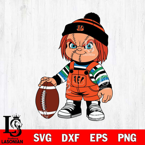 Cincinnati Bengals Chucky Horror 6 Svg Eps Dxf Png File, NFL svg, Digital Download, Instant Download