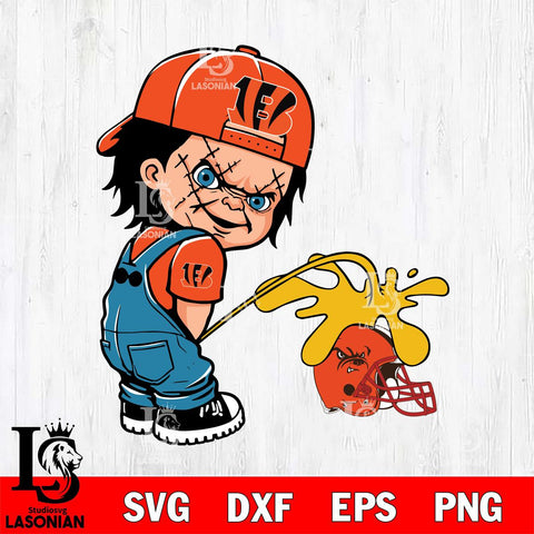 Cincinnati Bengals Chucky Piss On Cleveland Browns Svg Eps Dxf Png File, Digital Download, Instant Download