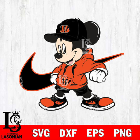 Cincinnati Bengals Cool Mickey Mouse Svg Eps Dxf Png File, Digital Download, Instant Download