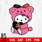 Cincinnati Bengals Cute Hello Kitty 3 Svg Eps Dxf Png File, Digital Download, Instant Download