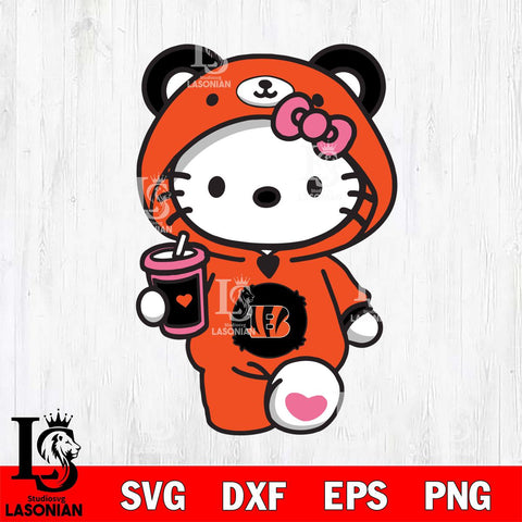 Cincinnati Bengals Cute Hello Kitty Svg Eps Dxf Png File, Digital Download, Instant Download