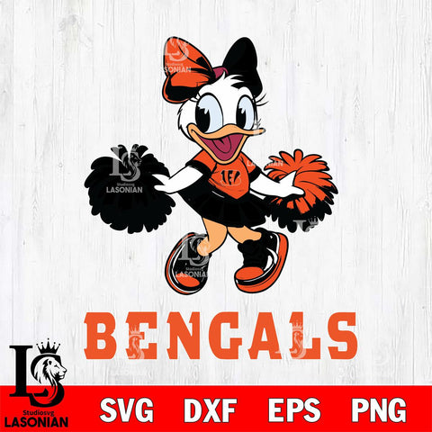 Cincinnati Bengals Daisy Duck Cheerleader Disney, Svg Eps Dxf Png File, Digital Download