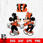 Cincinnati Bengals Fan Minnie And Mickey Love Svg Eps Dxf Png File, Digital Download, Instant Download