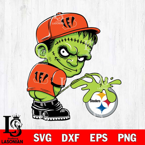 Cincinnati Bengals Frankenstein Piss On Pittsburgh Steelers Svg Eps Dxf Png File, Digital Download, Instant Download