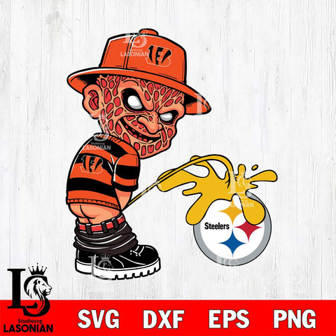 Cincinnati Bengals Freddy Krueger Piss On Pittsburgh Steelers Svg Eps Dxf Png File, Digital Download, Instant Download