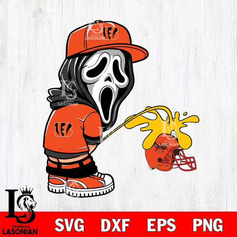 Cincinnati Bengals Ghostface Piss On Cleveland Browns Svg Eps Dxf Png File, Digital Download, Instant Download