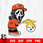 Cincinnati Bengals Ghostface Piss On Pittsburgh Steelers Svg Eps Dxf Png File, Digital Download, Instant Download