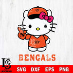 Cincinnati Bengals Hello Kitty Best Fan Svg Eps Dxf Png File, Digital Download, Instant Download