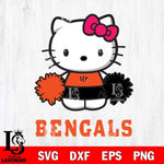 Cincinnati Bengals Hello Kitty Cheerleader 2 Svg Eps Dxf Png File, Digital Download, Instant Download