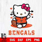 Cincinnati Bengals Hello Kitty Nfl 3 Svg Eps Dxf Png File, Digital Download, Instant Download