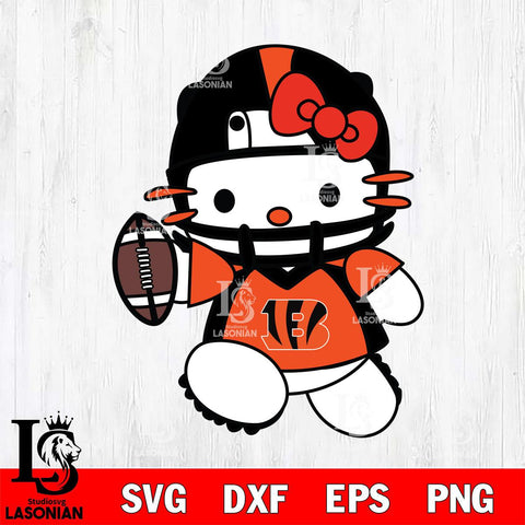 Cincinnati Bengals Hello Kitty sport 11 Svg Eps Dxf Png File, Digital Download, Instant Download