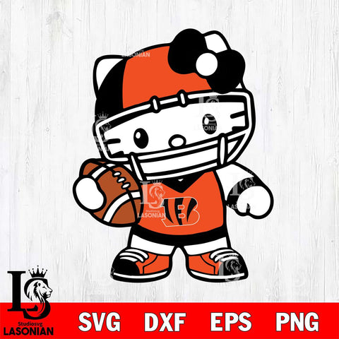 Cincinnati Bengals Hello Kitty sport 2 Svg Eps Dxf Png File, Digital Download, Instant Download