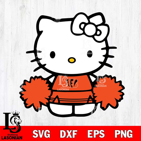 Cincinnati Bengals Hello Kitty sport 3 Svg Eps Dxf Png File, Digital Download, Instant Download