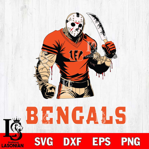 Cincinnati Bengals Jason Voorhees Svg Eps Dxf Png File, Digital Download