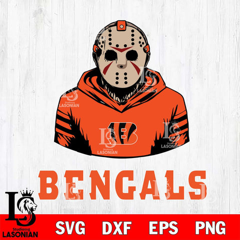 Cincinnati Bengals Jason Voorhees 4 Svg Eps Dxf Png File, Digital Download