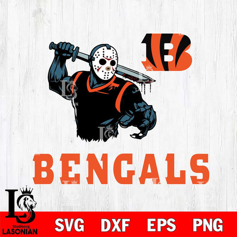 Cincinnati Bengals Jason Voorhees 5 Svg Eps Dxf Png File, Digital Download