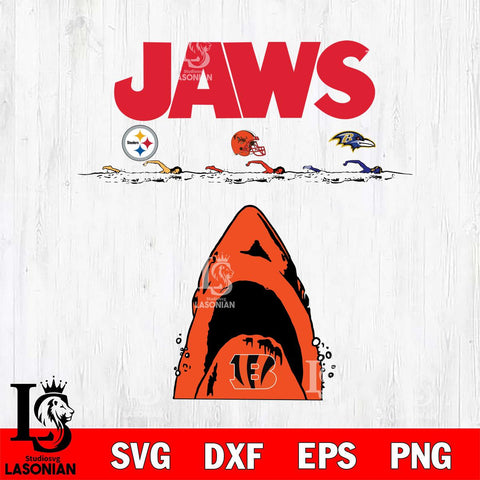 Cincinnati Bengals Jaws Eat Steelers, Browns, Ravens Svg Eps Dxf Png File, Digital Download, Instant Download