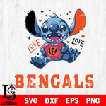 Cincinnati Bengals Love Stitch, Svg Eps Dxf Png File, Digital Download