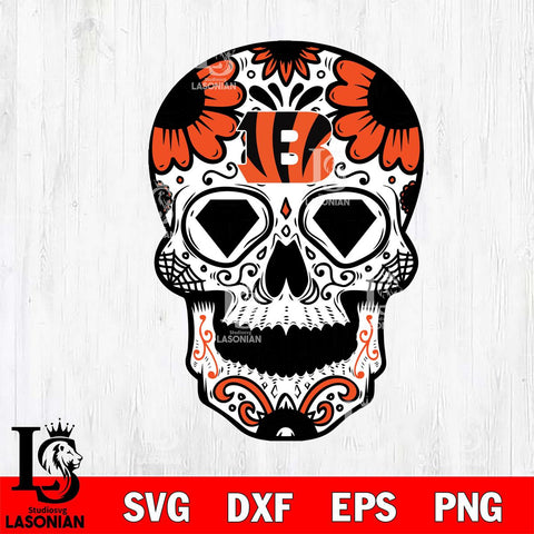 Cincinnati Bengals Mexico Skull SVG 2