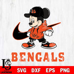 Cincinnati Bengals Mickey Mouse NIKE, Svg Eps Dxf Png File, Digital Download