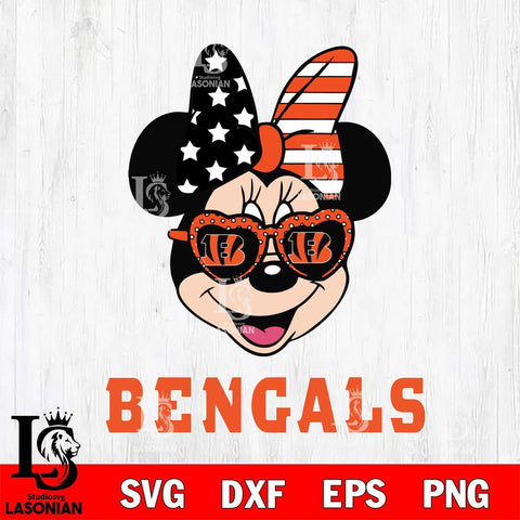 Cincinnati Bengals Minnie Mouse Love 2, Svg Eps Dxf Png File, Digital Download