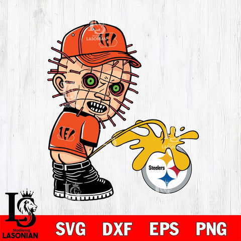 Cincinnati Bengals Pinhead Piss On Pittsburgh Steelers Svg Eps Dxf Png File, Digital Download, Instant Download