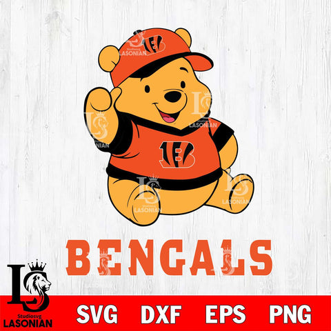 Cincinnati Bengals Pooh Bear Disney, Svg Eps Dxf Png File, Digital Download