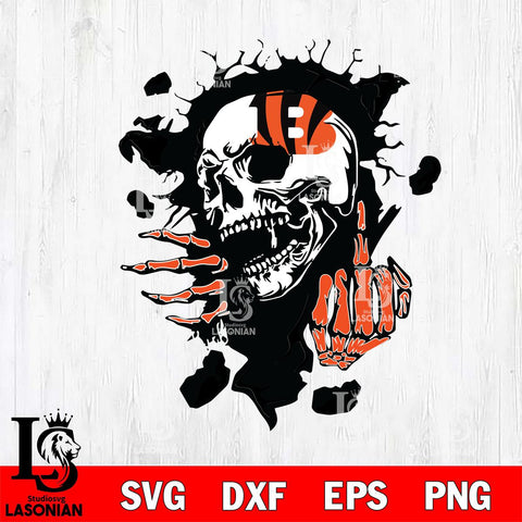 Cincinnati Bengals Savage Skull SVG