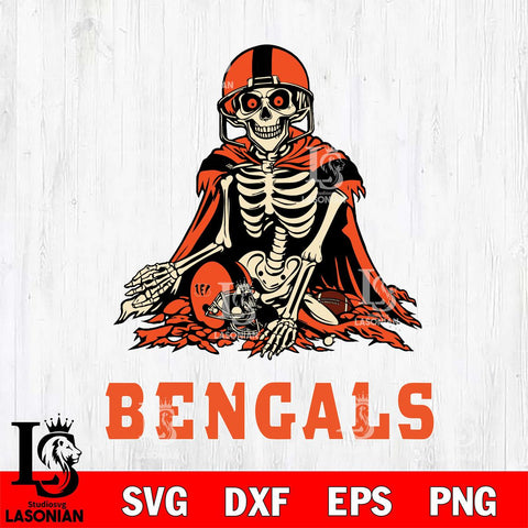 Cincinnati Bengals Skeleton Football 3 Svg Eps Dxf Png File, Digital Download