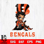 Cincinnati Bengals Style Black Fan Girl Betty Boop Svg Eps Dxf Png File, Digital Download, Instant Download